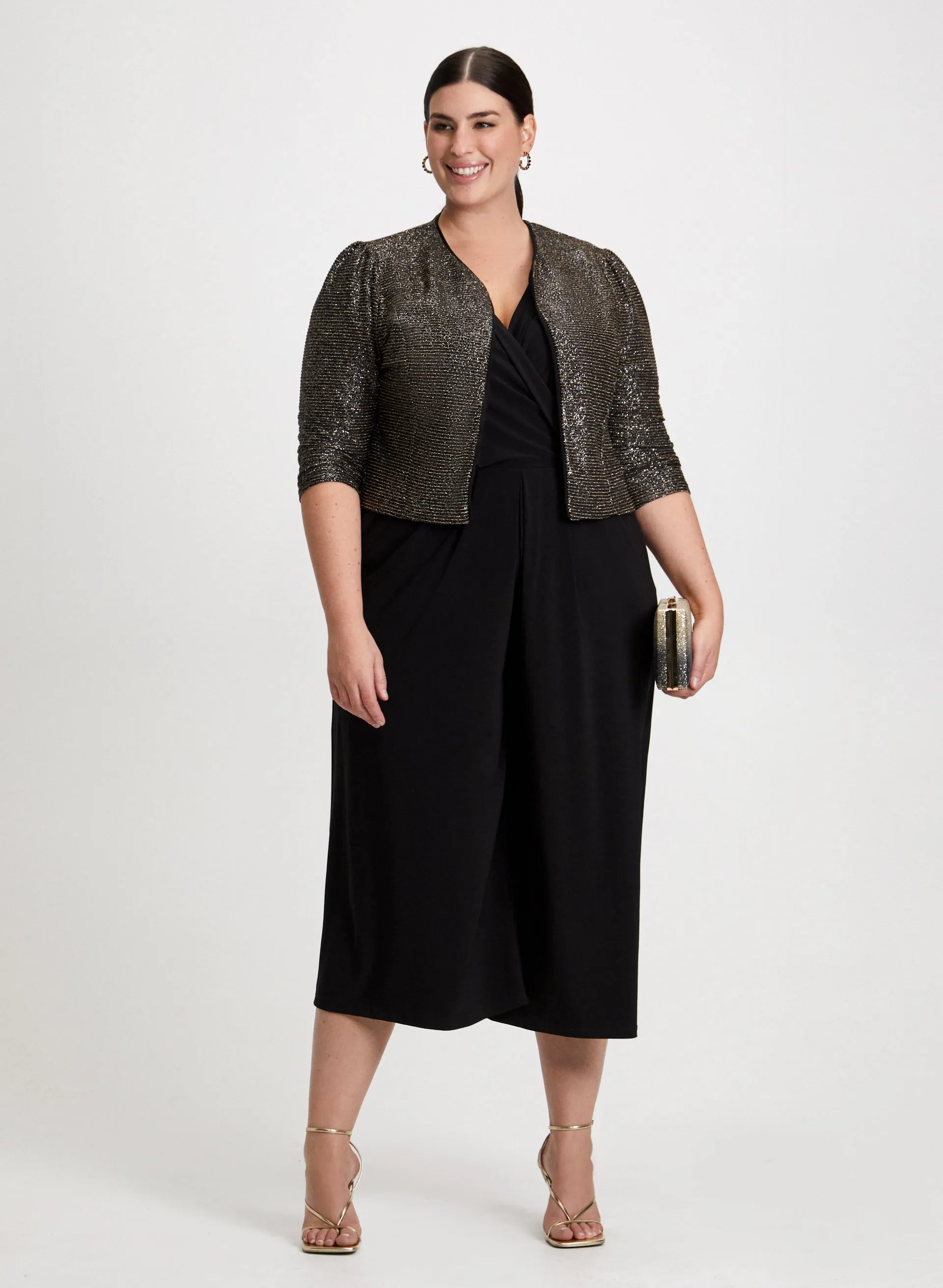 Puffed Sleeve Metallic Bolero