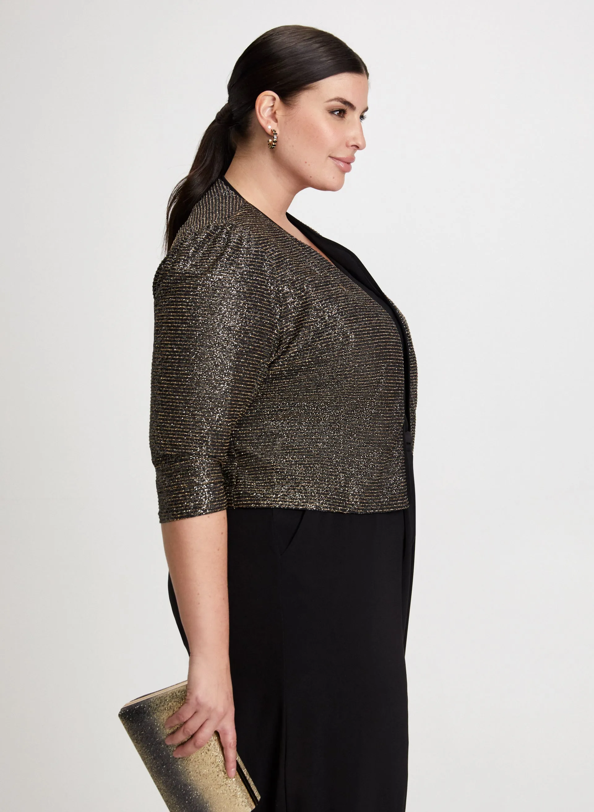 Puffed Sleeve Metallic Bolero