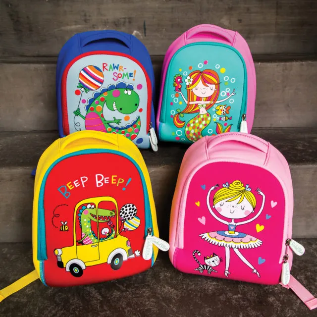 Rachel Ellen Small Neoprene Rucksacks - Dinosaur