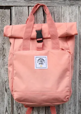 'The Everyday' Recycled Roll-Top Backpack in Coral