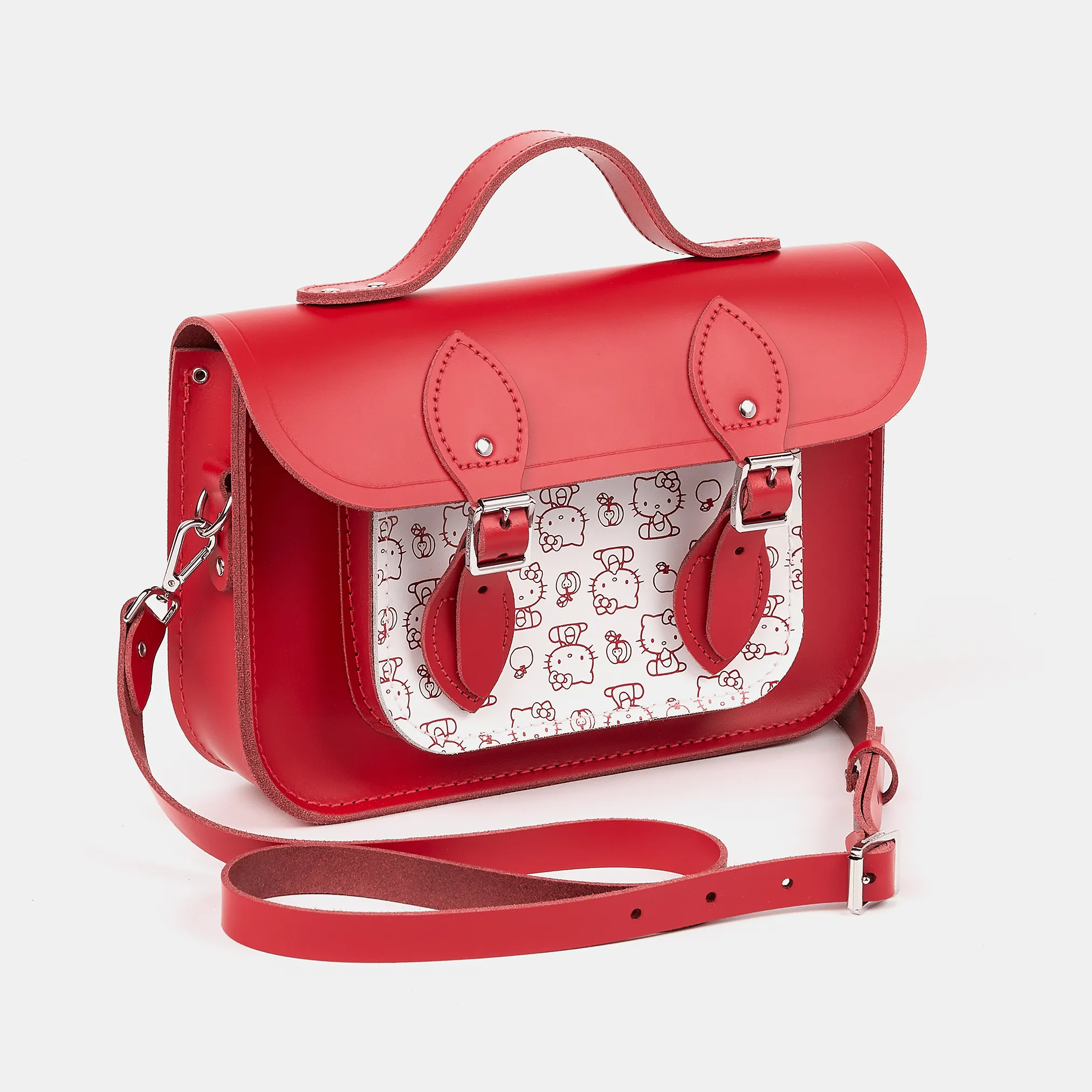 The Hello Kitty 11 Inch Batchel - Red & Brilliant White